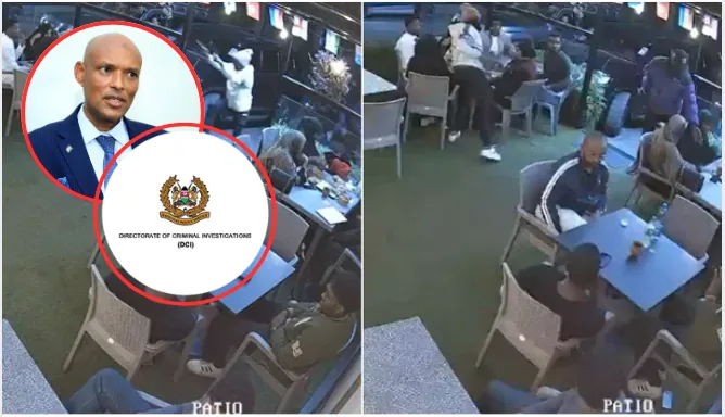 The DCI has confirmed the death of a suspect linked to the viral Spring Valley restaurant robbery after a shootout with detectives in Joska, Machakos County. A firearm, ammunition and mobile phones were recovered as investigators pursue his alleged accomplices.