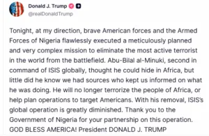 President US President Donald Trump post/ Truth Social/ May 16, 2026, 6:31 AM